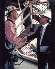 I.M. Pei meeting Iron Worker, Top The Rock, July 28, 1994