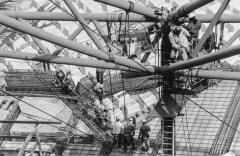 Iron Workers above Form Builders, July 1994